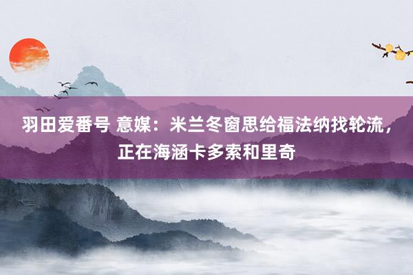 羽田爱番号 意媒：米兰冬窗思给福法纳找轮流，正在海涵卡多索和里奇