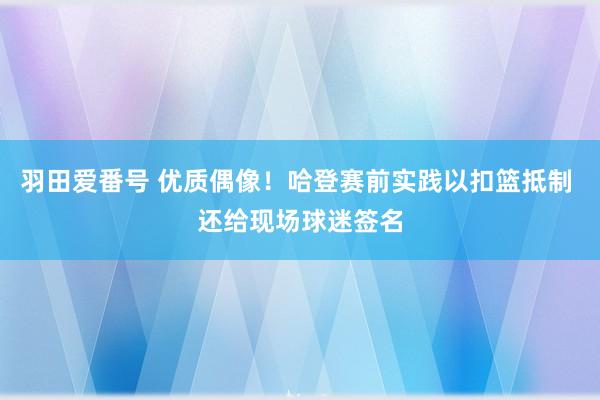 羽田爱番号 优质偶像！哈登赛前实践以扣篮抵制 还给现场球迷签名