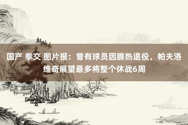 国产 拳交 图片报：曾有球员因腺热退役，帕夫洛维奇展望最多将整个休战6周