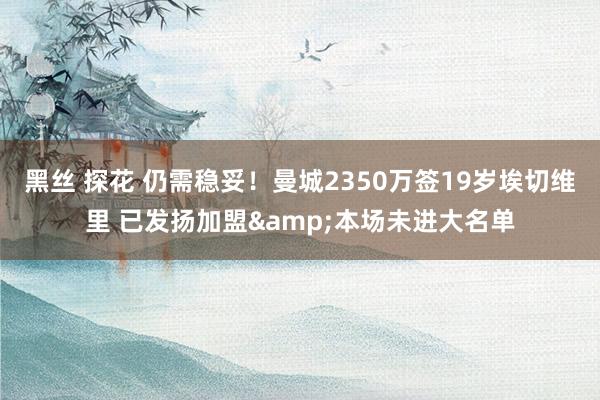 黑丝 探花 仍需稳妥！曼城2350万签19岁埃切维里 已发扬加盟&本场未进大名单